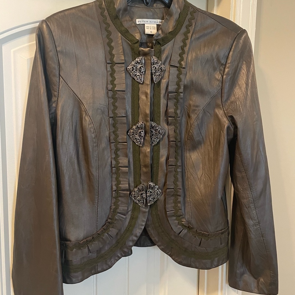 Olive Green leather jacket